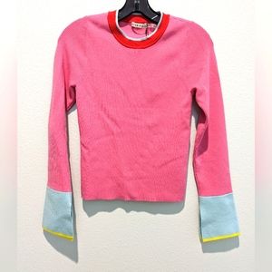 Alice + Olivia Westi Colorblocked Wool-Blend Top